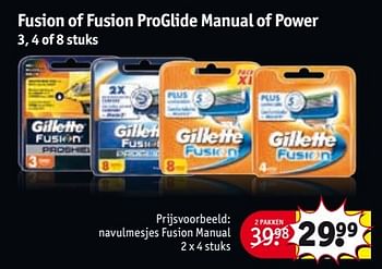 Aanbiedingen Fusion of fusion proglide manual of power - Gillette - Geldig van 28/03/2017 tot 09/04/2017 bij Kruidvat