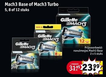 Aanbiedingen Mach3 base of mach3 turbo - Gillette - Geldig van 28/03/2017 tot 09/04/2017 bij Kruidvat