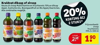 Aanbiedingen Kruidvat diksap of siroop vruchtenmix - Huismerk - Kruidvat - Geldig van 28/03/2017 tot 09/04/2017 bij Kruidvat