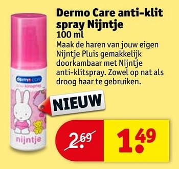 Aanbiedingen Dermo care anti-klit spray nijntje - Dermocare - Geldig van 28/03/2017 tot 09/04/2017 bij Kruidvat