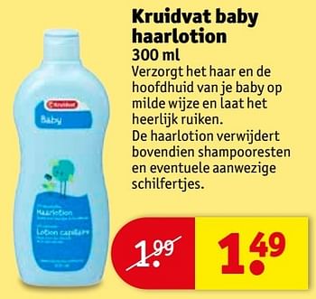 Aanbiedingen Kruidvat baby haarlotion - Huismerk - Kruidvat - Geldig van 28/03/2017 tot 09/04/2017 bij Kruidvat