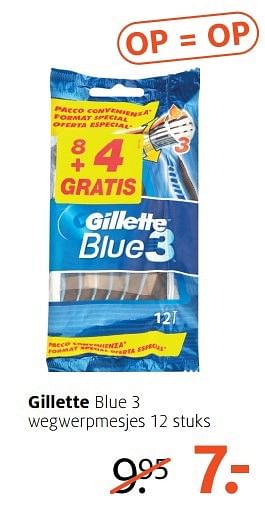 Aanbiedingen Gillette blue 3 wegwerpmesjes - Gillette - Geldig van 03/04/2017 tot 09/04/2017 bij Etos