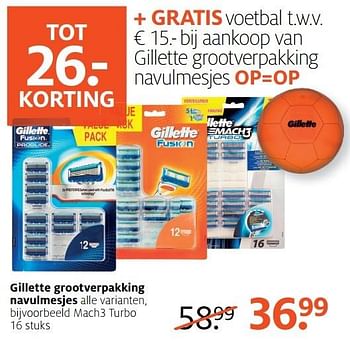 Aanbiedingen Mach3 turbo - Gillette - Geldig van 03/04/2017 tot 09/04/2017 bij Etos