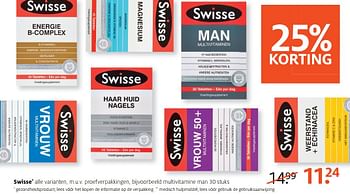 Aanbiedingen Multivitamine man - Swisse  - Geldig van 03/04/2017 tot 09/04/2017 bij Etos