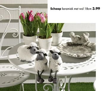 Aanbiedingen Schaap keramiek met wol - Huismerk - Multi Bazar - Geldig van 02/04/2017 tot 30/04/2017 bij Multi Bazar