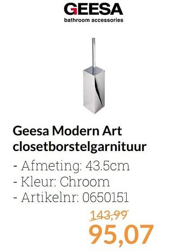 Aanbiedingen Geesa modern art closetborstelgarnituur - Geesa - Geldig van 01/04/2017 tot 30/04/2017 bij Sanitairwinkel