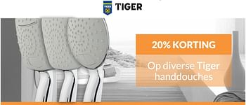 Aanbiedingen 20% korting op diverse tiger handdouches - Tiger - Geldig van 01/04/2017 tot 30/04/2017 bij Sanitairwinkel