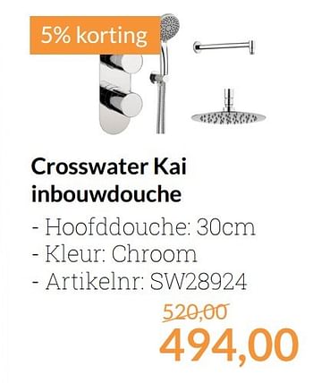 Aanbiedingen Crosswater Kai inbouwdouche - Crosswater - Geldig van 01/04/2017 tot 30/04/2017 bij Sanitairwinkel