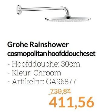 Aanbiedingen Grohe rainshower cosmopolitan hoofddoucheset - Grohe - Geldig van 01/04/2017 tot 30/04/2017 bij Sanitairwinkel
