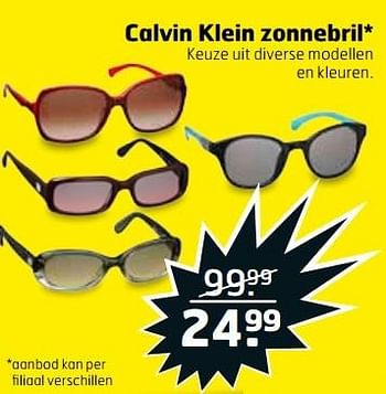 Aanbiedingen Calvin klein zonnebril - Calvin Klein - Geldig van 28/03/2017 tot 09/04/2017 bij Trekpleister
