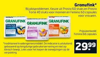 Aanbiedingen Granufink femina - Granufink - Geldig van 28/03/2017 tot 09/04/2017 bij Trekpleister