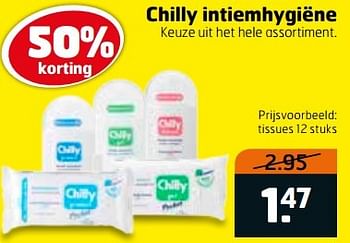 Aanbiedingen Chilly intiemhygiëne tissues - Chilly - Geldig van 28/03/2017 tot 09/04/2017 bij Trekpleister