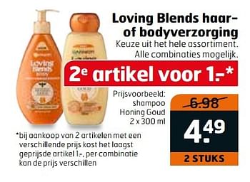 Aanbiedingen Shampoo honing goud - Garnier - Geldig van 28/03/2017 tot 09/04/2017 bij Trekpleister