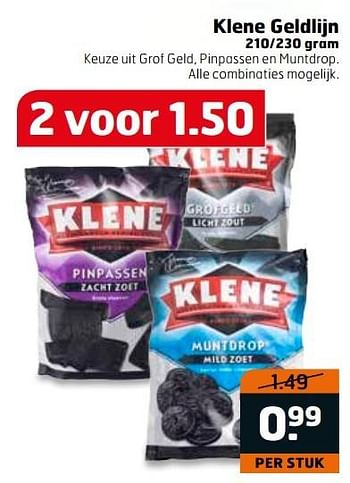 Aanbiedingen Klene geldlijn - Klene - Geldig van 28/03/2017 tot 09/04/2017 bij Trekpleister