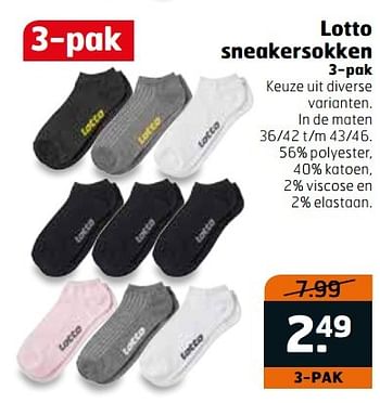 Aanbiedingen Lotto sneakersokken - Lotto - Geldig van 28/03/2017 tot 09/04/2017 bij Trekpleister