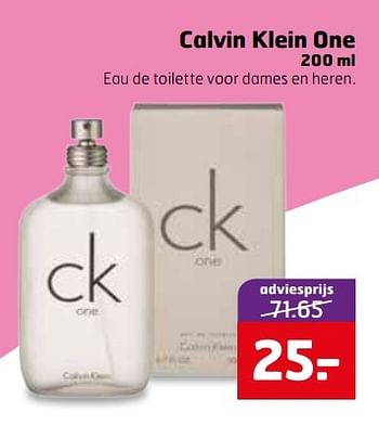 Aanbiedingen Calvin klein one - Calvin Klein - Geldig van 28/03/2017 tot 09/04/2017 bij Trekpleister
