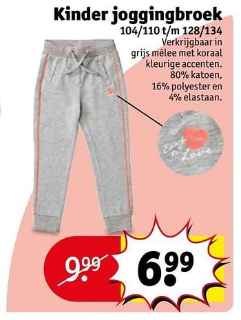 Aanbiedingen Kinder joggingbroek - Huismerk - Kruidvat - Geldig van 28/03/2017 tot 09/04/2017 bij Kruidvat