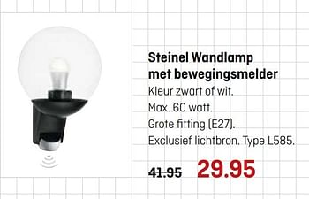 Aanbiedingen Steinel wandlamp met bewegingsmelder - Steinel - Geldig van 03/04/2017 tot 16/04/2017 bij Multimate