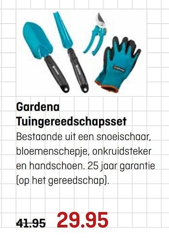 Aanbiedingen Gardena tuingereedschapsset - Gardena - Geldig van 03/04/2017 tot 16/04/2017 bij Multimate