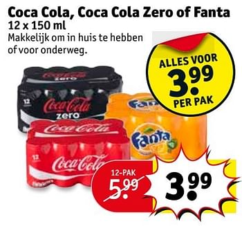 Aanbiedingen Coca cola, coca cola zero of fanta - The Coca Cola Company - Geldig van 28/03/2017 tot 09/04/2017 bij Kruidvat