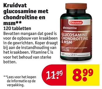 Aanbiedingen Kruidvat glucosamine met chondroitine en msm - Huismerk - Kruidvat - Geldig van 28/03/2017 tot 09/04/2017 bij Kruidvat