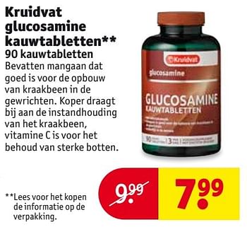 Aanbiedingen Kruidvat glucosamine kauwtabletten - Huismerk - Kruidvat - Geldig van 28/03/2017 tot 09/04/2017 bij Kruidvat