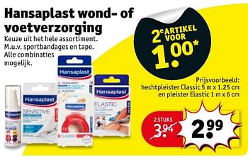 Aanbiedingen Hechtpleister classic en pleister elastic - Hansaplast - Geldig van 28/03/2017 tot 09/04/2017 bij Kruidvat