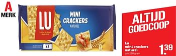 Aanbiedingen Lu mini crackers naturel - Lu - Geldig van 03/04/2017 tot 09/04/2017 bij Coop
