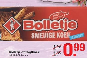 Aanbiedingen Bolletje ontbijtkoek - Bolletje - Geldig van 03/04/2017 tot 09/04/2017 bij Coop