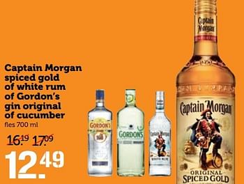 Aanbiedingen Captain morgan spiced gold of white rum of gordon`s gin orig - Captain Morgan - Geldig van 03/04/2017 tot 09/04/2017 bij Coop