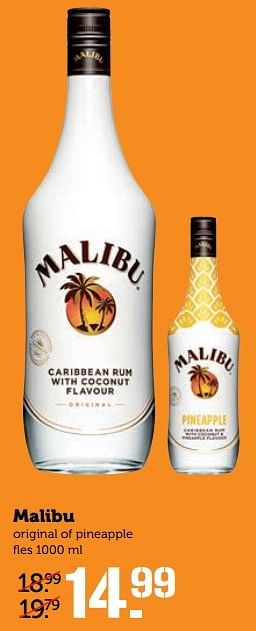 Aanbiedingen Malibu original of pineapple - Malibu - Geldig van 03/04/2017 tot 09/04/2017 bij Coop
