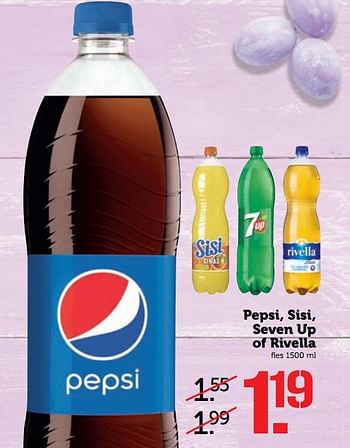 Aanbiedingen Pepsi, sisi, seven up of rivella - Huismerk - Coop - Geldig van 03/04/2017 tot 09/04/2017 bij Coop