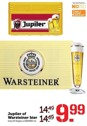 Aanbiedingen Jupiler of warsteiner bier - Huismerk - Coop - Geldig van 03/04/2017 tot 09/04/2017 bij Coop