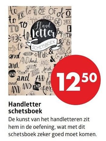 Aanbiedingen Handletter schetsboek - Huismerk-Bruna - Geldig van 20/03/2017 tot 17/04/2017 bij Bruna