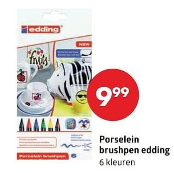 Aanbiedingen Porselein brushpen edding - Huismerk-Bruna - Geldig van 20/03/2017 tot 17/04/2017 bij Bruna