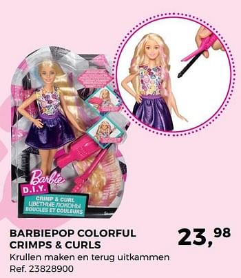Aanbiedingen Barbiepop colorful crimps + curls - Mattel - Geldig van 04/04/2017 tot 02/05/2017 bij Supra Bazar