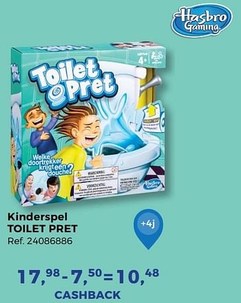 Aanbiedingen Kinderspel toilet pret - Hasbro - Geldig van 04/04/2017 tot 02/05/2017 bij Supra Bazar
