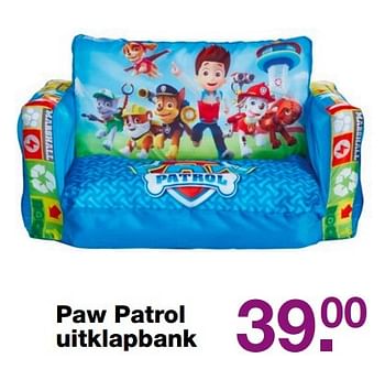 Aanbiedingen Paw patrol uitklapbank - PAW  PATROL - Geldig van 20/03/2017 tot 31/05/2017 bij Baby & Tiener Megastore