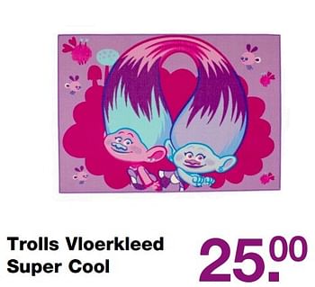 Aanbiedingen Trolls vloerkleed super cool - Trolls - Geldig van 20/03/2017 tot 31/05/2017 bij Baby & Tiener Megastore