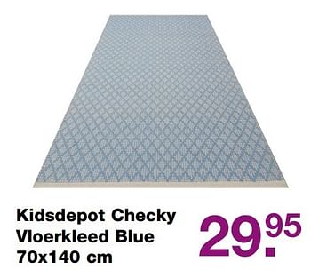 Aanbiedingen Kidsdepot checky vloerkleed blue - KidsDepot  - Geldig van 20/03/2017 tot 31/05/2017 bij Baby & Tiener Megastore