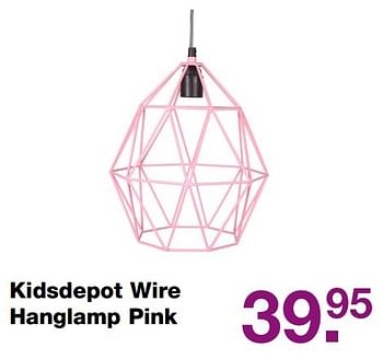 Aanbiedingen Kidsdepot wire hanglamp pink - KidsDepot  - Geldig van 20/03/2017 tot 31/05/2017 bij Baby & Tiener Megastore