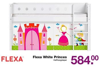 Aanbiedingen Flexa white princes halfhoogslaper - Flexa - Geldig van 20/03/2017 tot 31/05/2017 bij Baby & Tiener Megastore