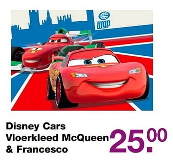 Aanbiedingen Disney cars vloerkleed mcqueen + francesco - Cars - Geldig van 20/03/2017 tot 31/05/2017 bij Baby & Tiener Megastore