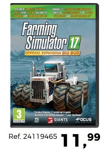 Aanbiedingen Farming simulator 17 - Focus Home Interactive - Geldig van 04/04/2017 tot 02/05/2017 bij Supra Bazar