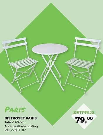 Aanbiedingen Bistroset paris tafel anti-roestbehandeling - Huismerk - Supra Bazar - Geldig van 04/04/2017 tot 02/05/2017 bij Supra Bazar