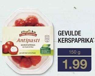 Aanbiedingen Gevulde kerspaprika - Anti Pasti - Geldig van 21/03/2017 tot 17/04/2017 bij Aldi