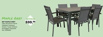 Aanbiedingen Set maple grey tafel: aluminium frame tafelblad: polywood st - Huismerk - Supra Bazar - Geldig van 04/04/2017 tot 02/05/2017 bij Supra Bazar
