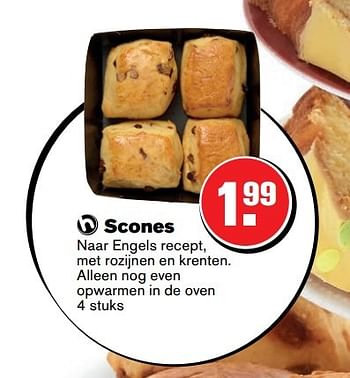 Aanbiedingen Scones naar engels recept, met rozijnen en krenten - Huismerk - Hoogvliet - Geldig van 29/03/2017 tot 17/04/2017 bij Hoogvliet