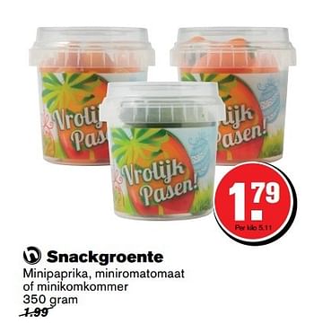 Aanbiedingen Snackgroente minipaprika, miniromatomaat of minikomkommer - Huismerk - Hoogvliet - Geldig van 29/03/2017 tot 17/04/2017 bij Hoogvliet