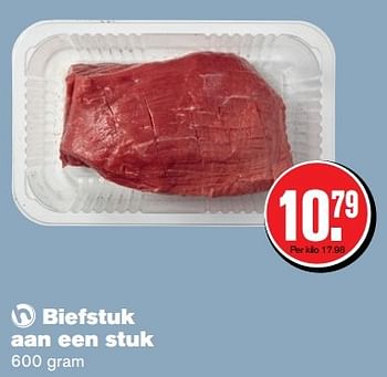 Aanbiedingen Biefstuk aan een stuk - Huismerk - Hoogvliet - Geldig van 29/03/2017 tot 17/04/2017 bij Hoogvliet